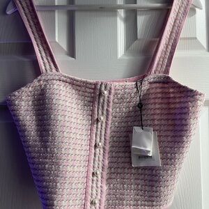 Sandro Pink and Purple Tweed Crop Top/Tank New With Tag